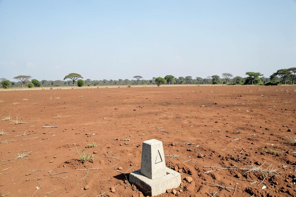Beacon marker on a surveyed plot near Lilongwe